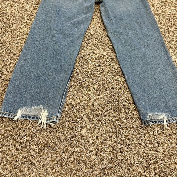 Etica Jeans 24 Tyler Vintage Straight Ankle Blue Distress Button Fly High Rise - Picture 13 of 13